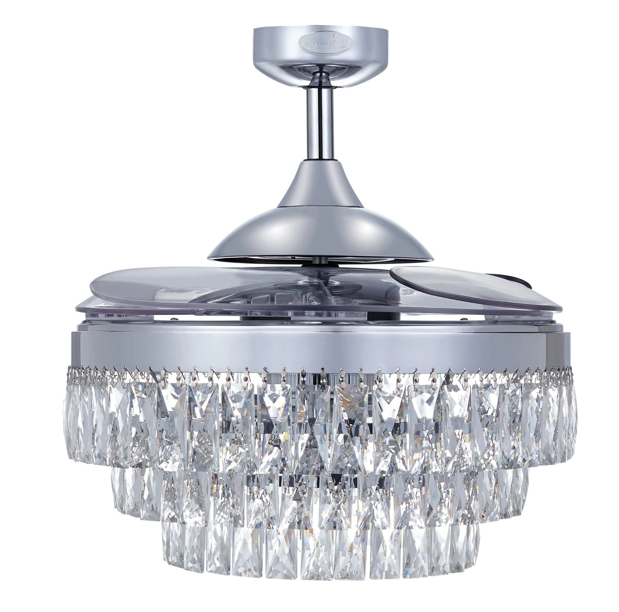 Fanaway Veil 48" Chrome Retractable Blade Fan & Light