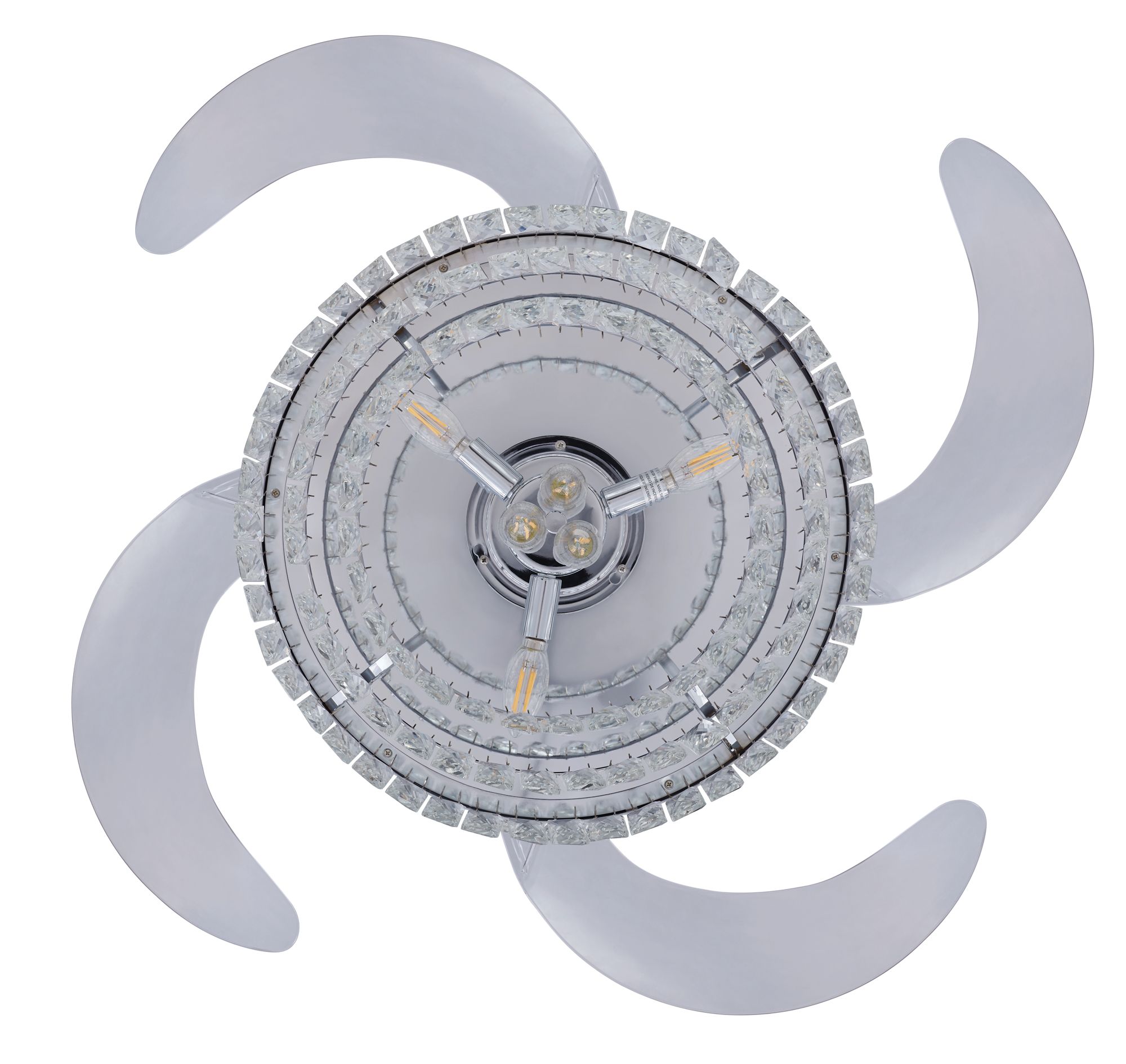 Fanaway Veil 48" Chrome Retractable Blade Fan & Light