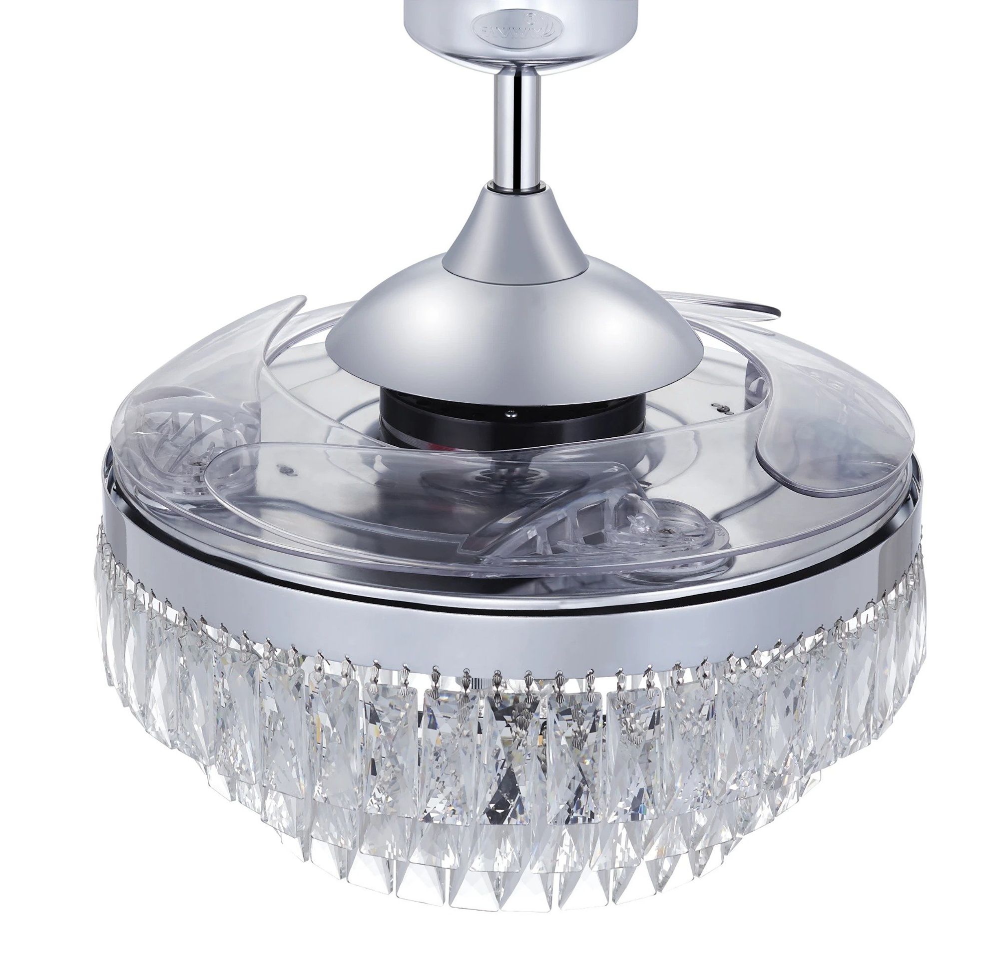 Fanaway Veil 48" Chrome Retractable Blade Fan & Light