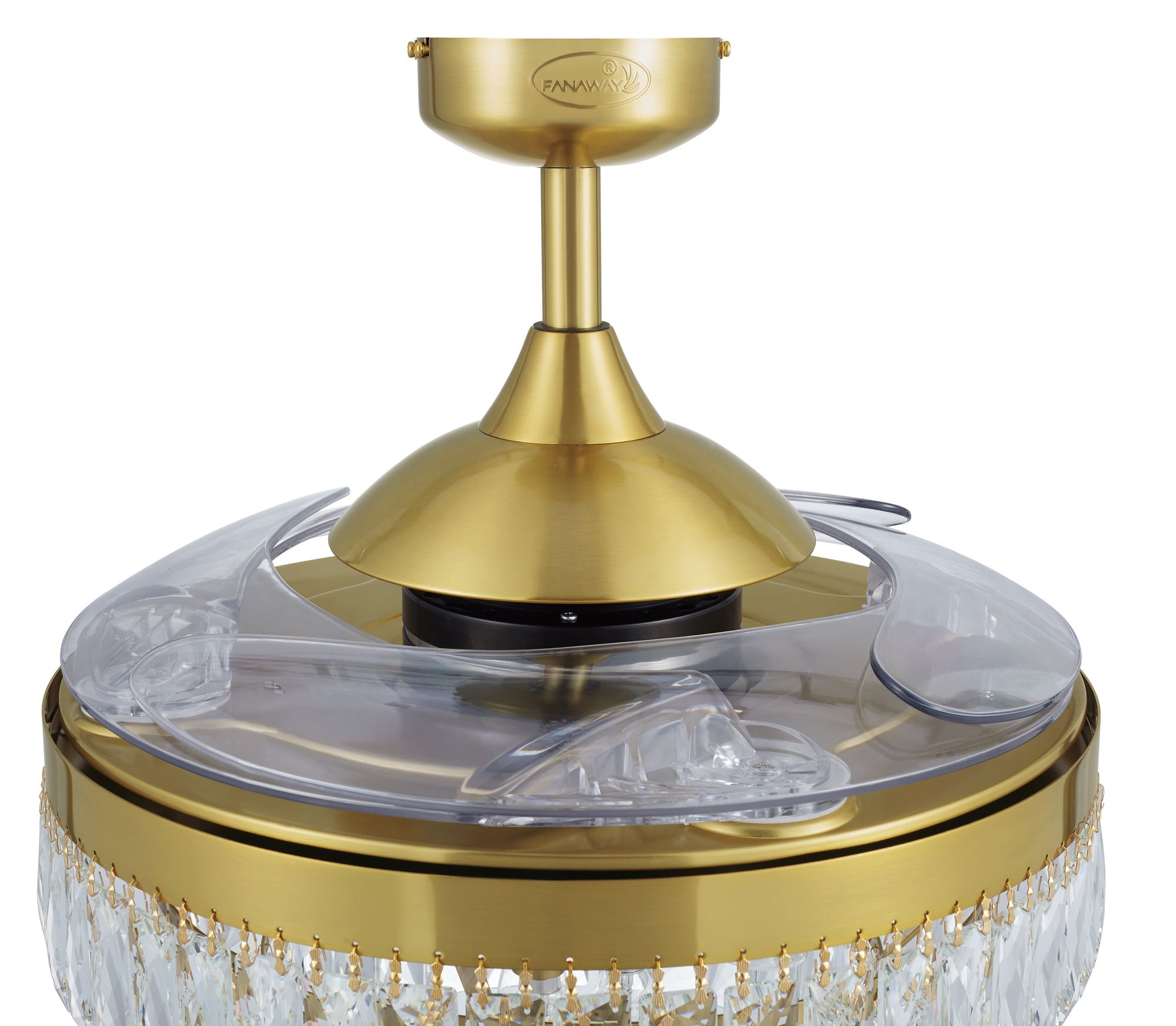 Fanaway Veil 48" Gold Retractable Blade Fan & Light