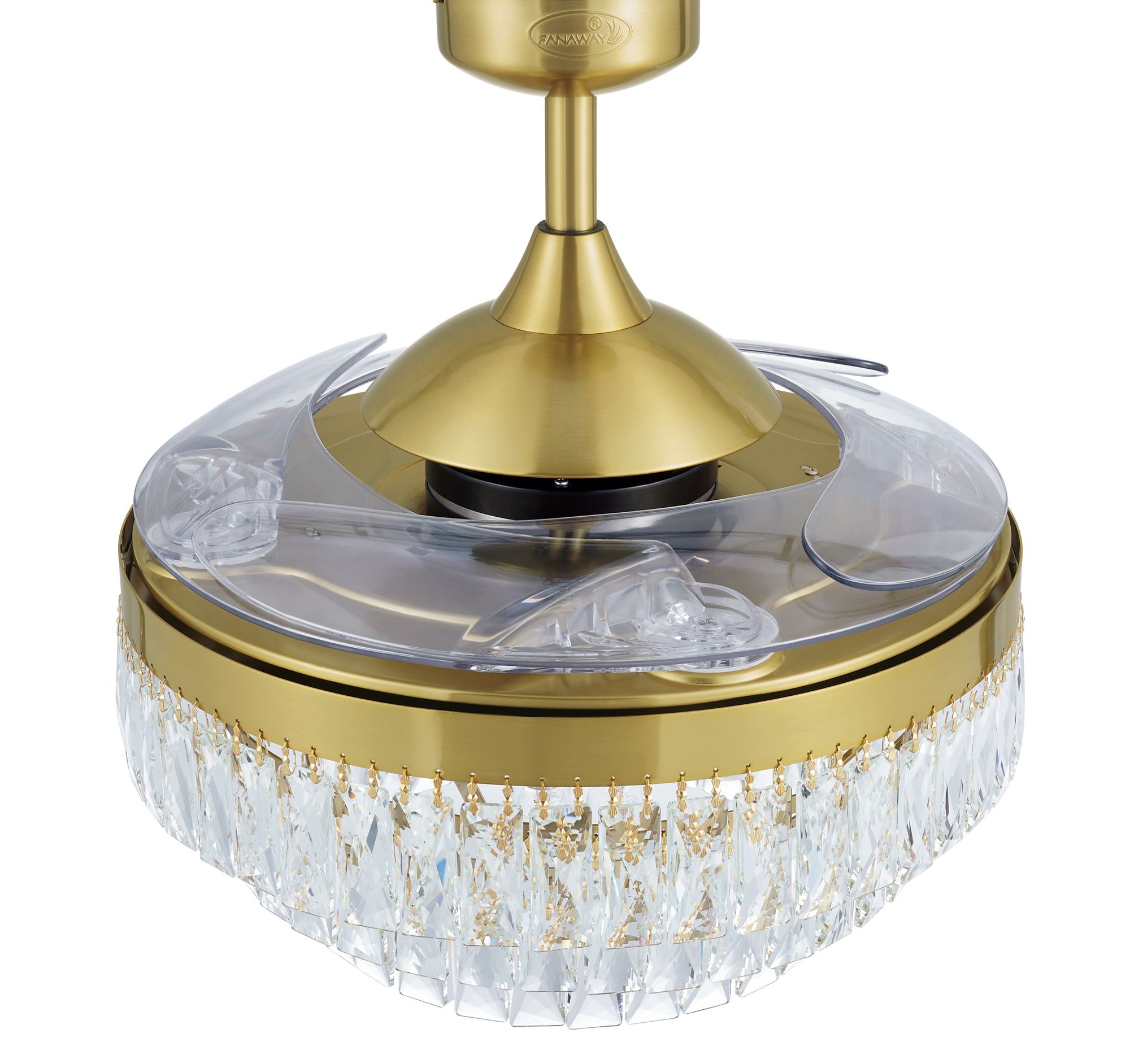 Fanaway Veil 48" Gold Retractable Blade Fan & Light