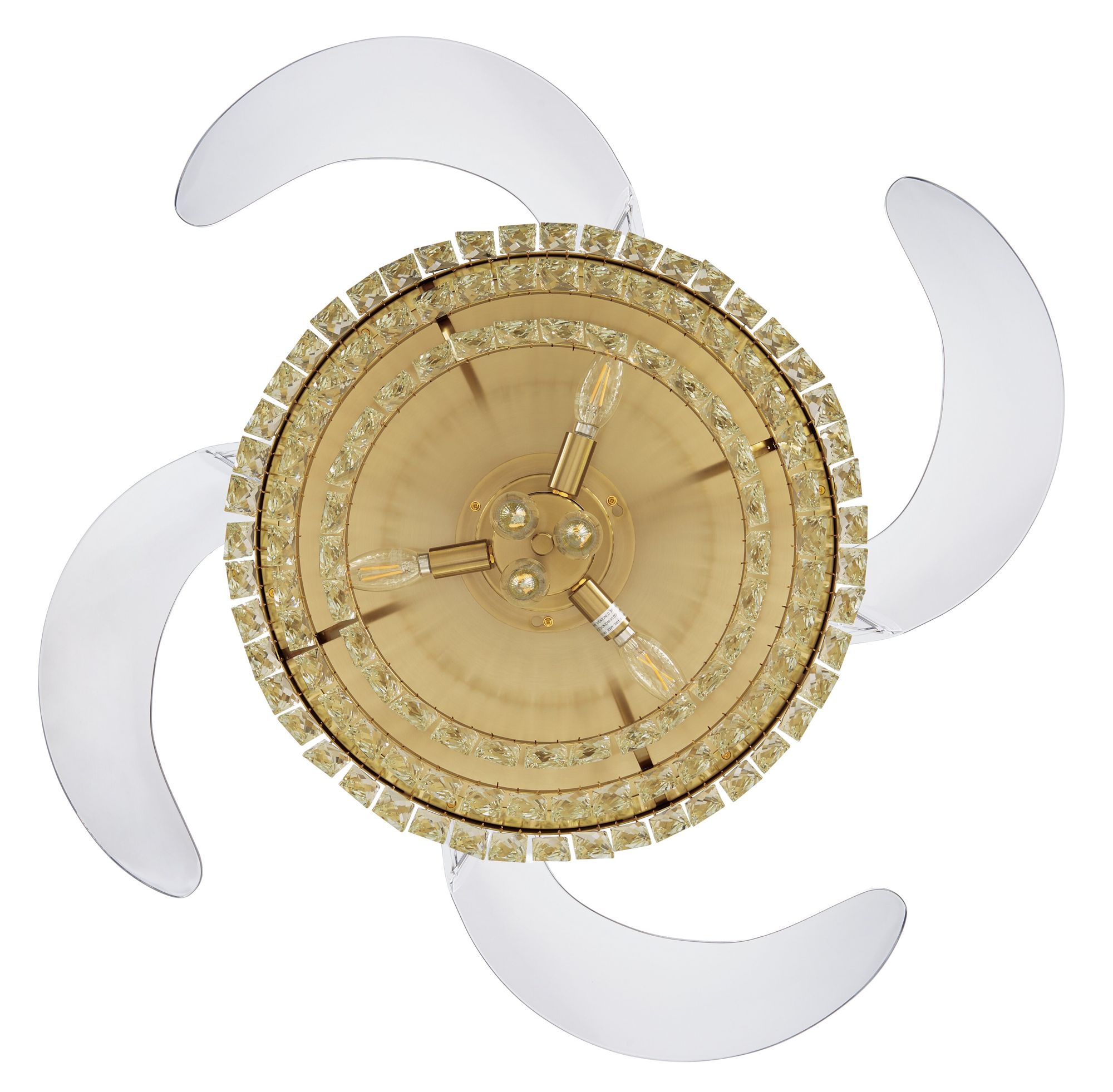 Fanaway Veil 48" Gold Retractable Blade Fan & Light