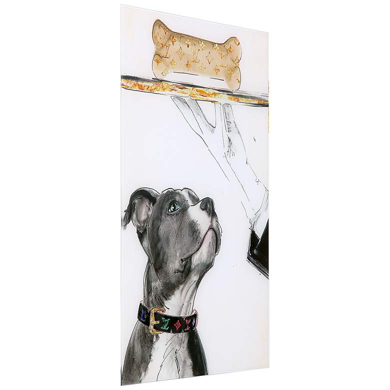 Image 4 Fancy Bones 25 1/2" High Free Floating Glass Dog Graphic Wall Art more views