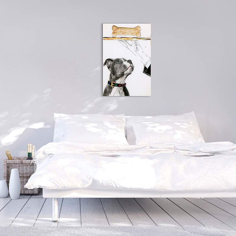 Image 5 Fancy Bones 25 1/2" High Free Floating Glass Dog Graphic Wall Art more views