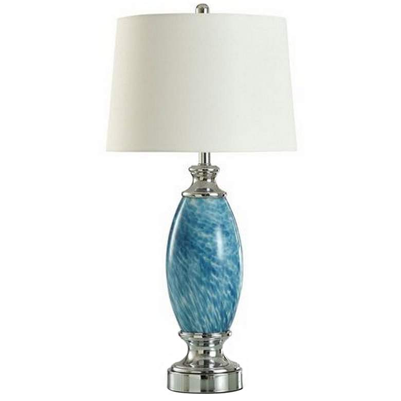 Image 1 Faneel 32.5" High Blue Swirled Glass Table Lamp