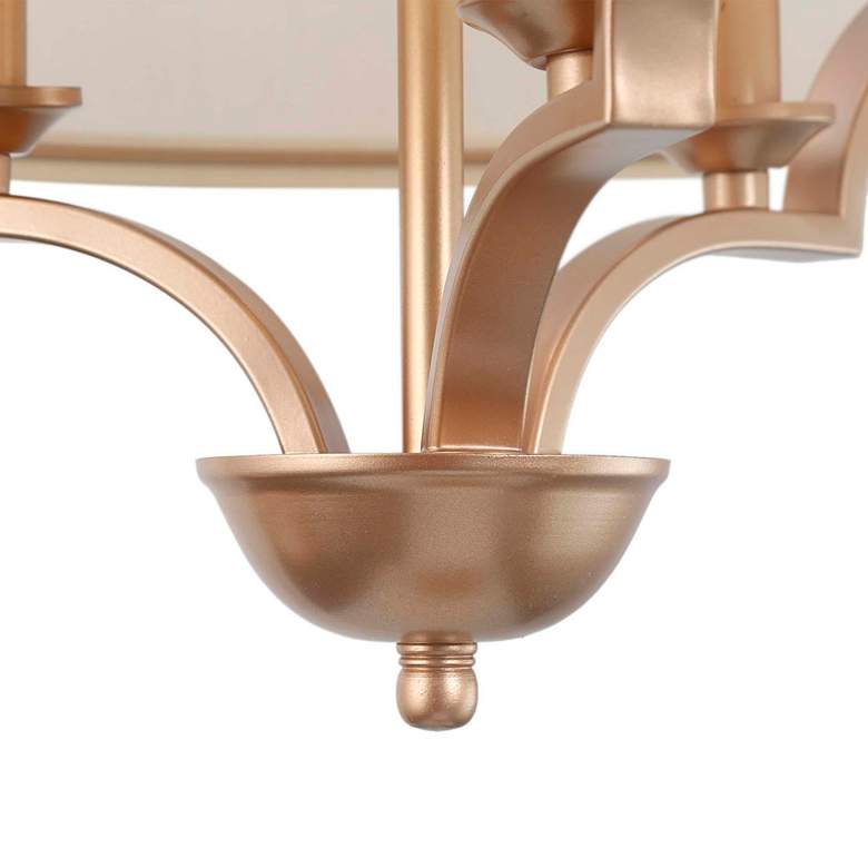 Image 3 Fanes 17" Wide 3-Light Gold and White Drum Shade Chandelier more views