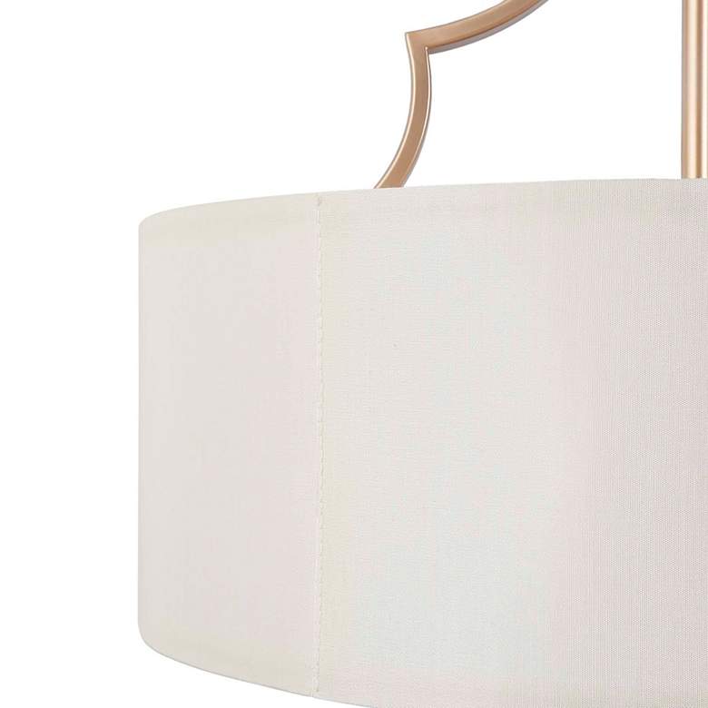 Image 4 Fanes 17" Wide 3-Light Gold and White Drum Shade Chandelier more views