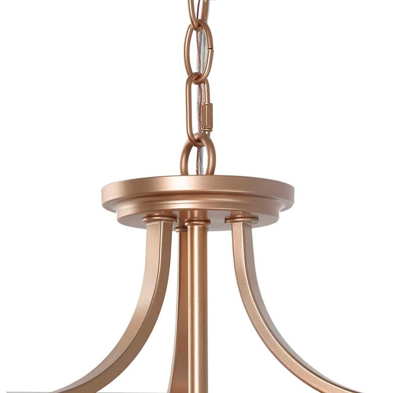 Image 5 Fanes 17 inch Wide 3-Light Gold and White Drum Shade Chandelier more views