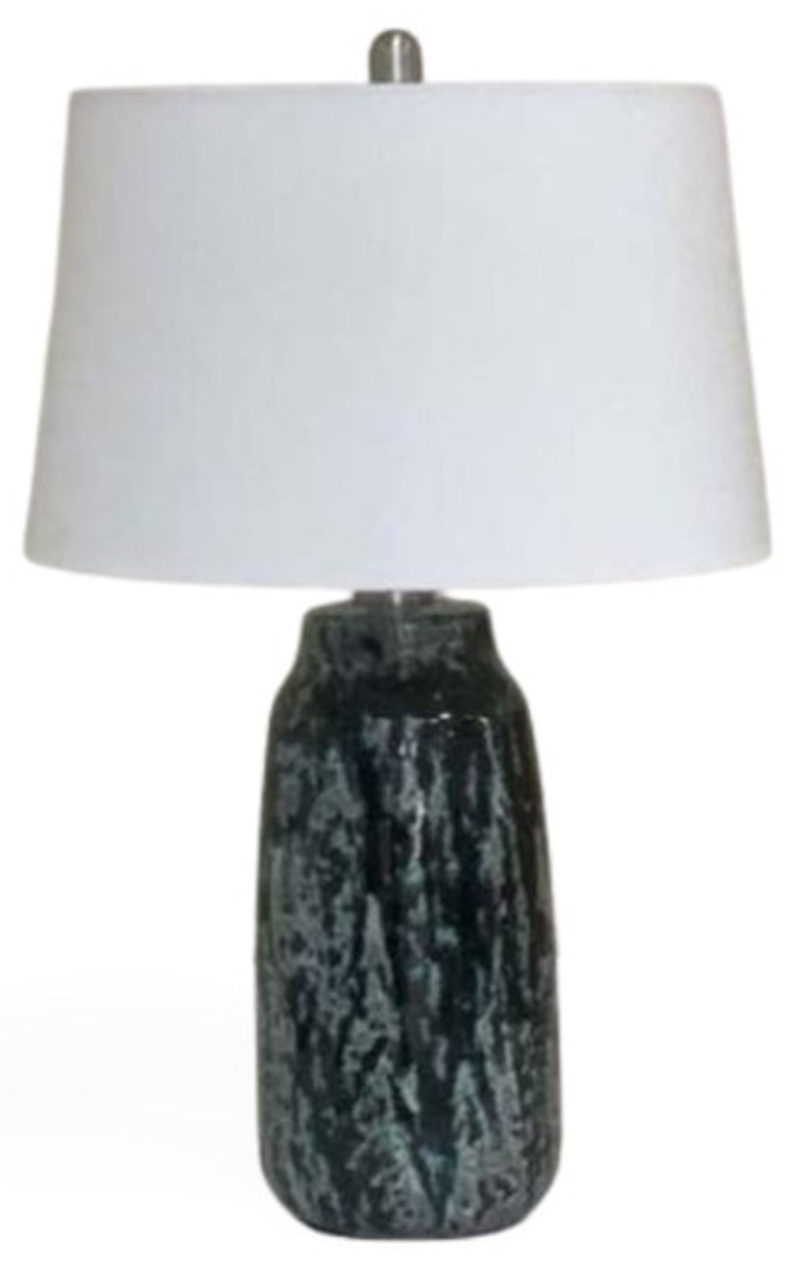 Fangio Lighitng's #373 Hand Thrown Pottery Table Lamp in Dark Green Nature