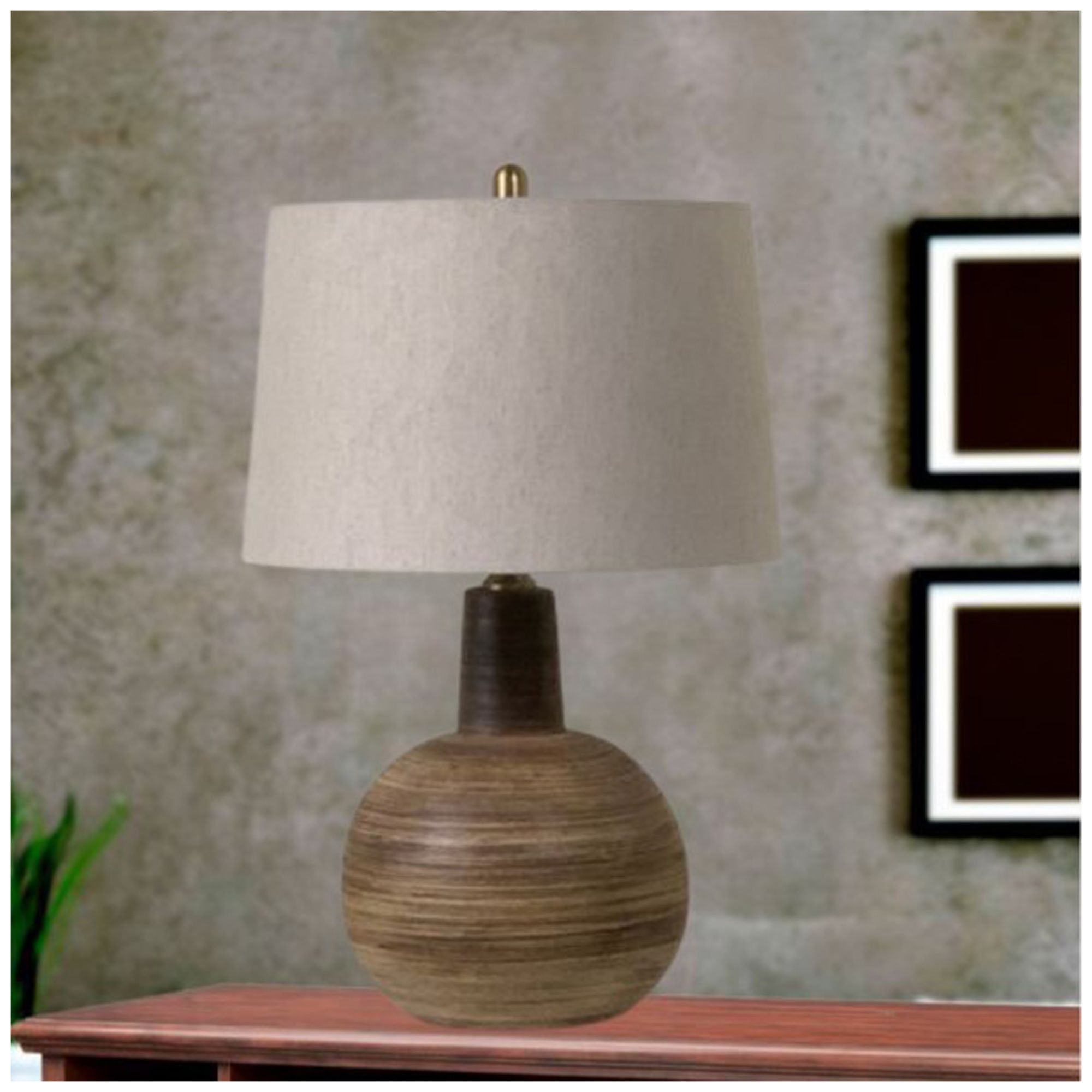 Image 2 Fangio Lighitng's #480 Hand Thrown Pottery Table Lamp in Scratch Terra more views