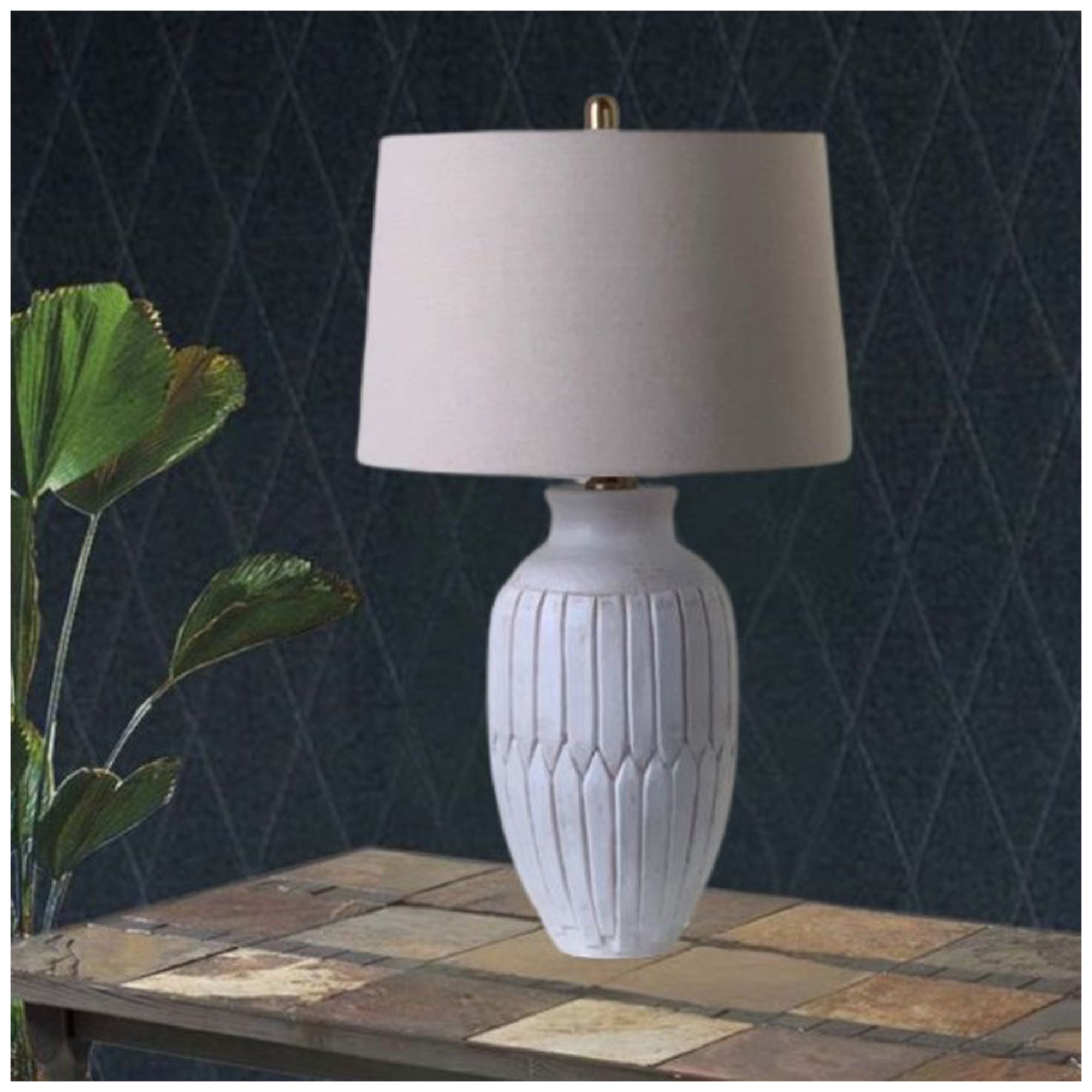 Image 2 Fangio Lighitng's #700 Hand Thrown Pottery Table Lamp in Rustic White more views