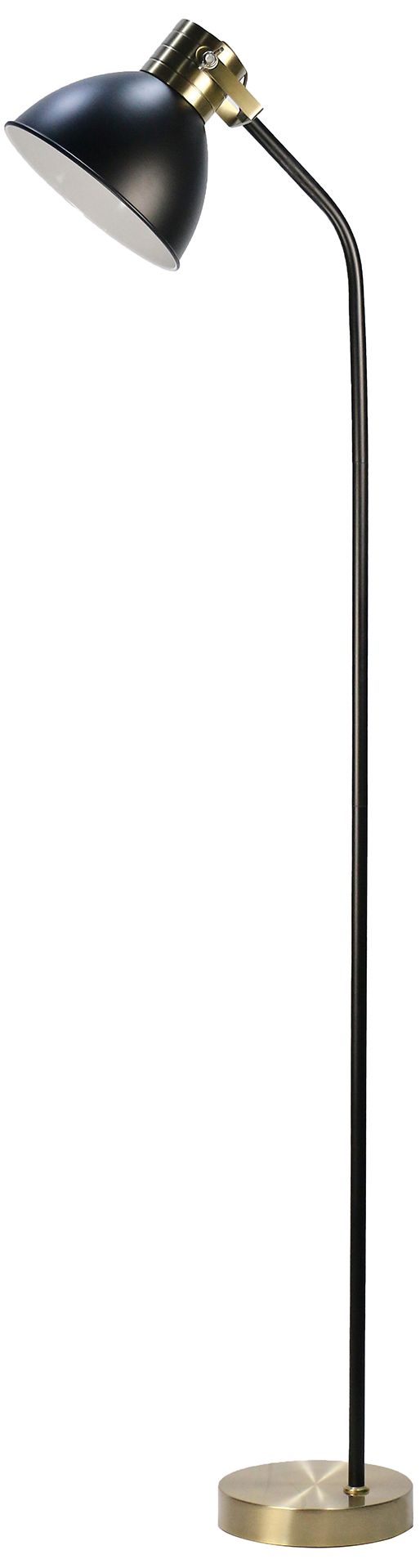 Fangio Lighting's 1770 68" Metal Floor Lamp in Black/Antique Brass