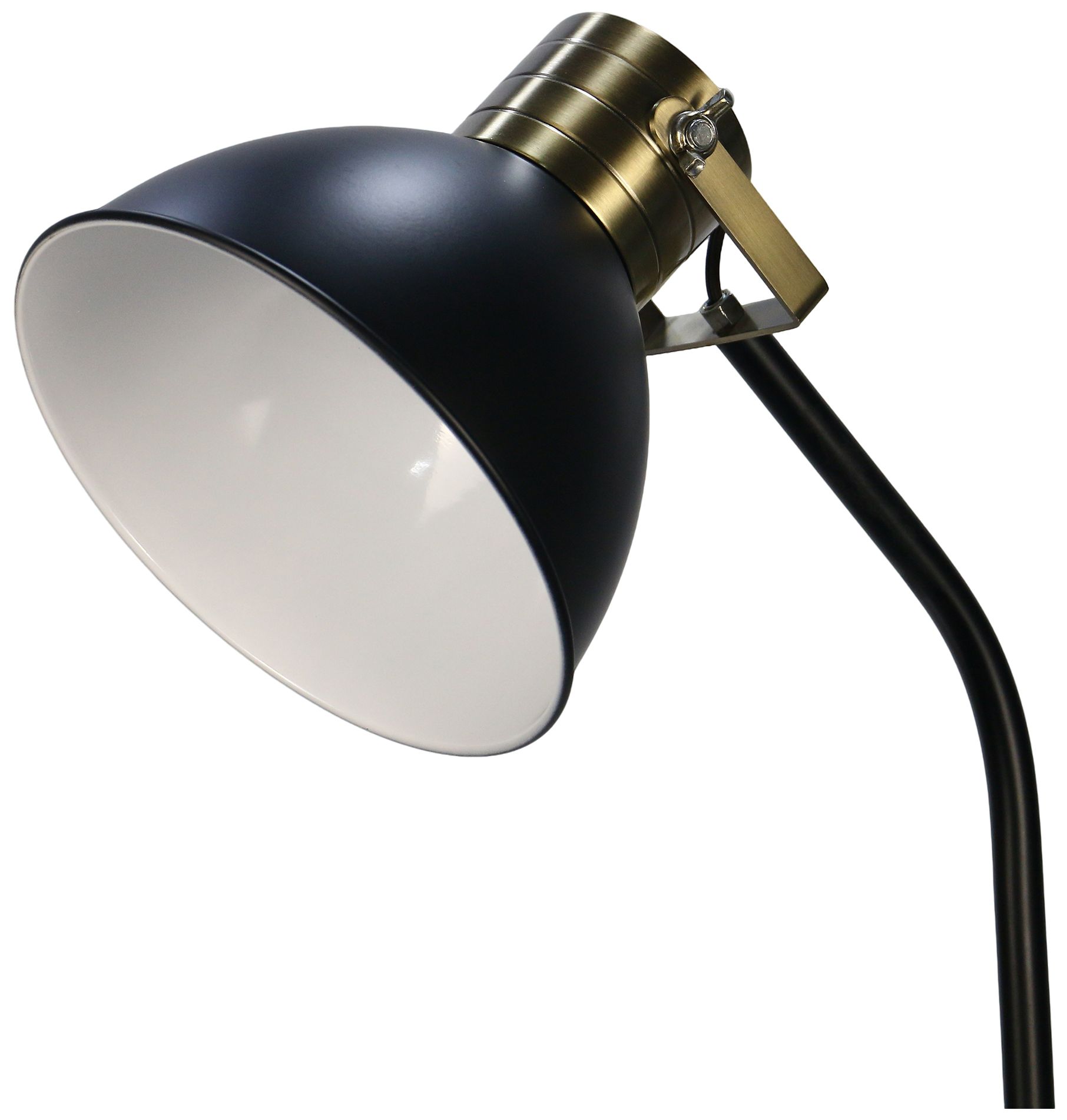 Fangio Lighting's 1770 68" Metal Floor Lamp in Black/Antique Brass
