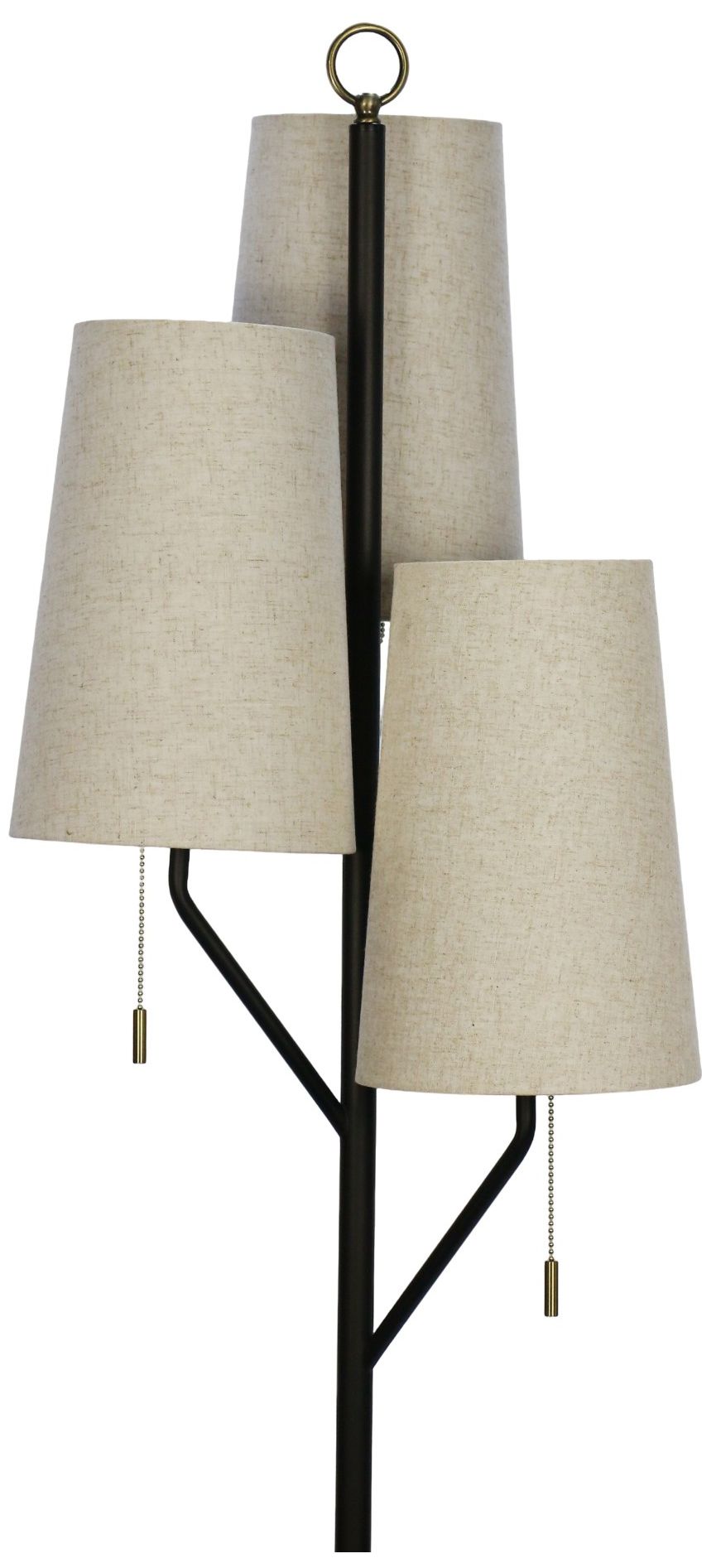 Image 6 Fangio Lighting's 1776 72 inch black/antique brass metal floor lamp more views