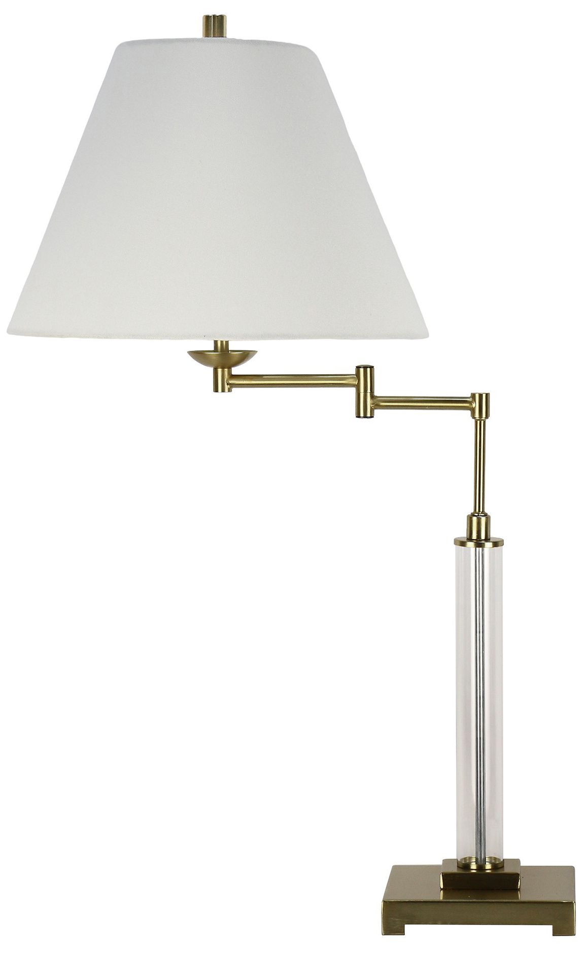 Image 3 Fangio Lighting's 1778 30" Metal & Glass Swing Arm Table Lamp in Soft Gold more views