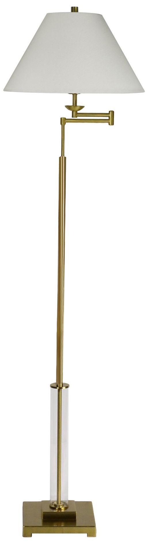 Fangio Lighting's 1779 62" Metal &amp; Glass Swing Arm Floor Lamp