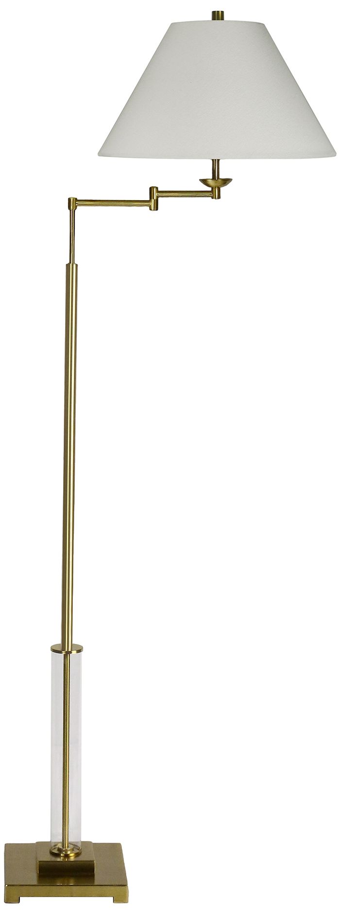 Image 6 Fangio Lighting's 1779 62" Metal & Glass Swing Arm Floor Lamp in Soft Gold more views