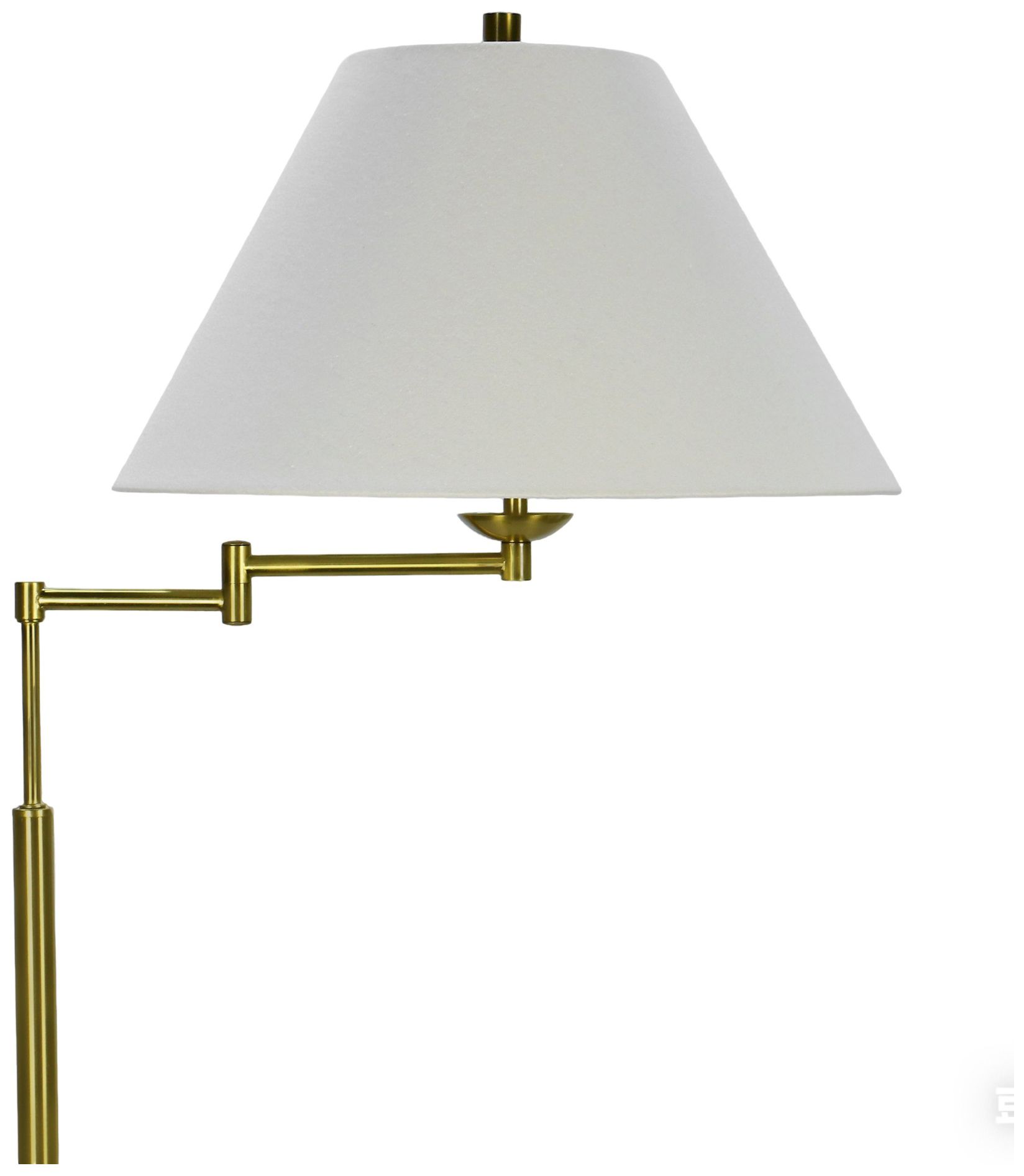 Fangio Lighting's 1779 62" Metal & Glass Swing Arm Floor Lamp in Soft Gold