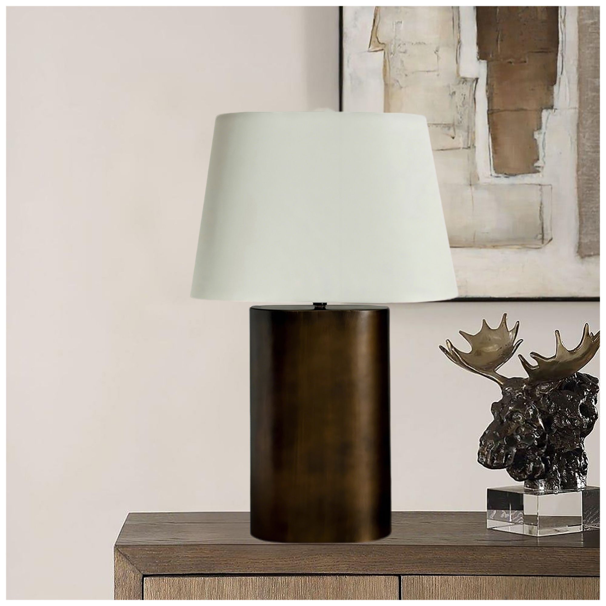 Thumbnail3 of Fangio Lighting's 1781-2PK Pair of 22" Metal Table Lamps in Bronze more views