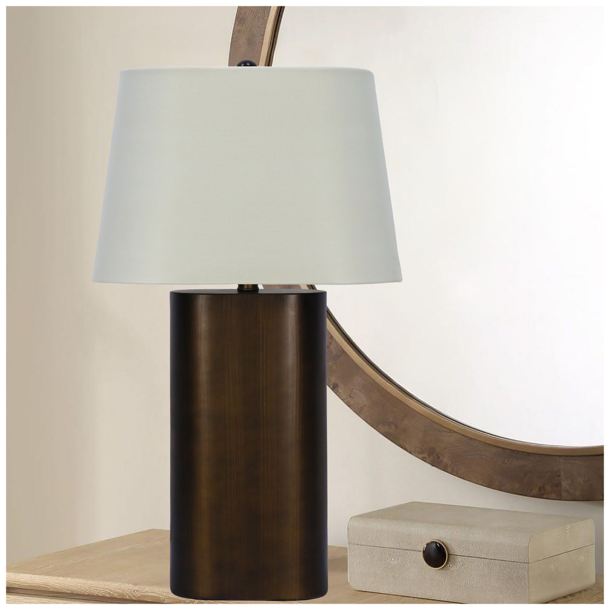 Thumbnail2 of Fangio Lighting's 1782-2PK Pair of 27" Metal Table Lamps in Bronze more views