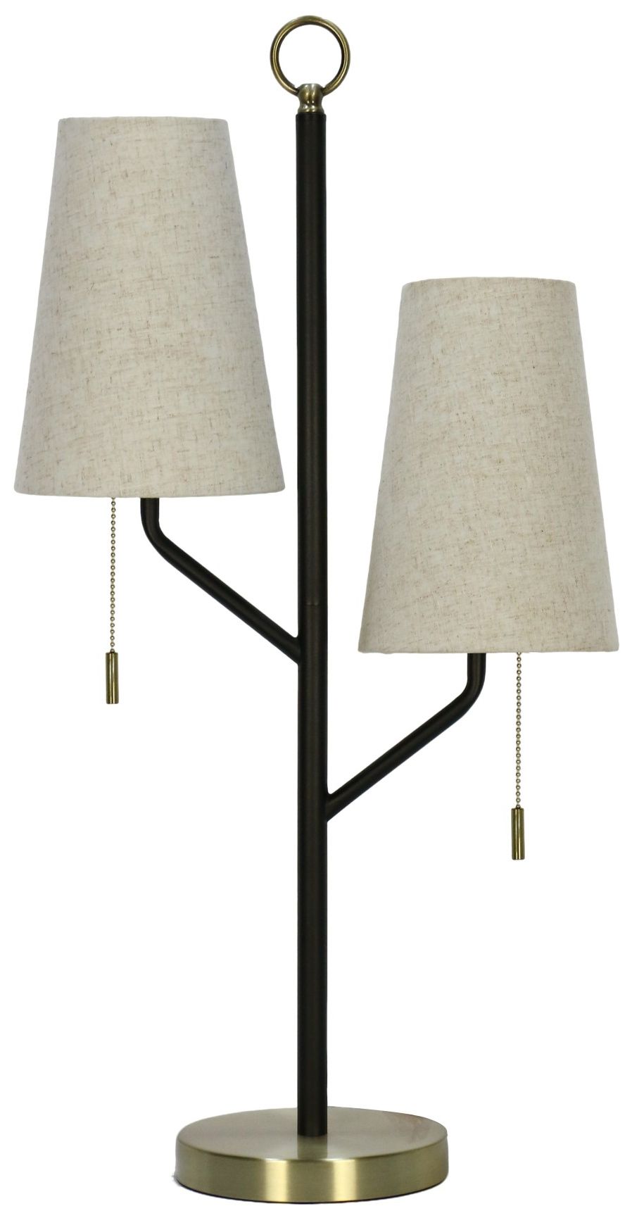Fangio Lighting's 1783 28" Metal Table Lamp in Black/Antique Brass