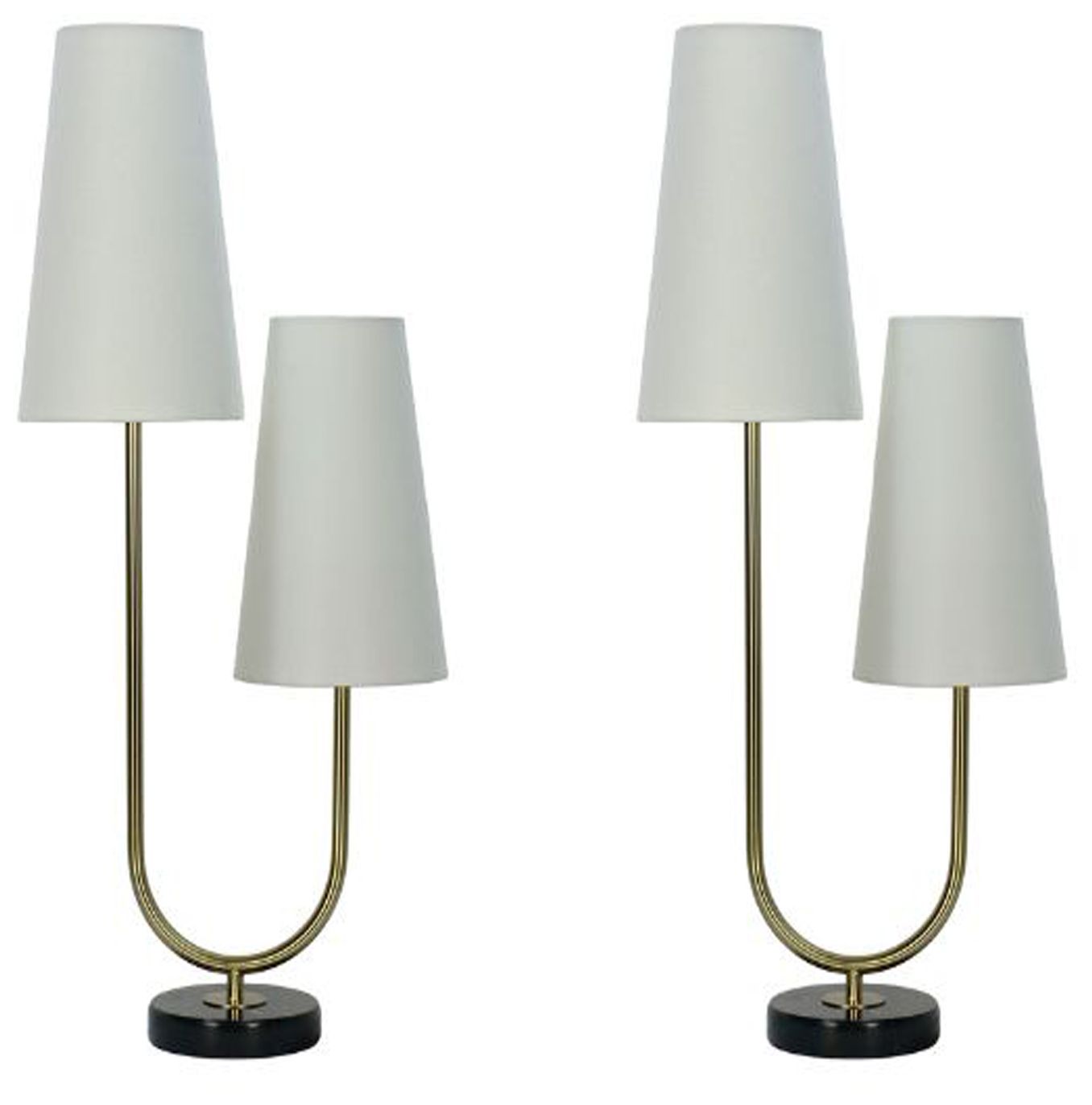 Fangio Lighting's 1785-2PK Pair of 32.75" Metal & Marble Table Lamps