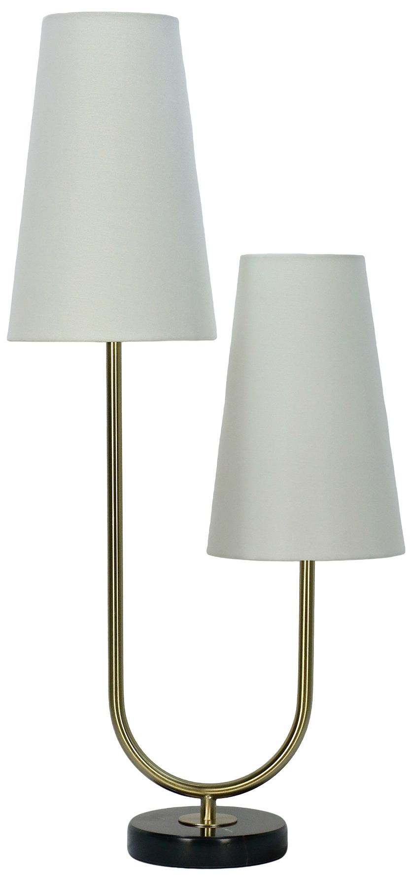 Fangio Lighting's 1785 32.75" Metal & Marble Table Lamp in Soft Gold