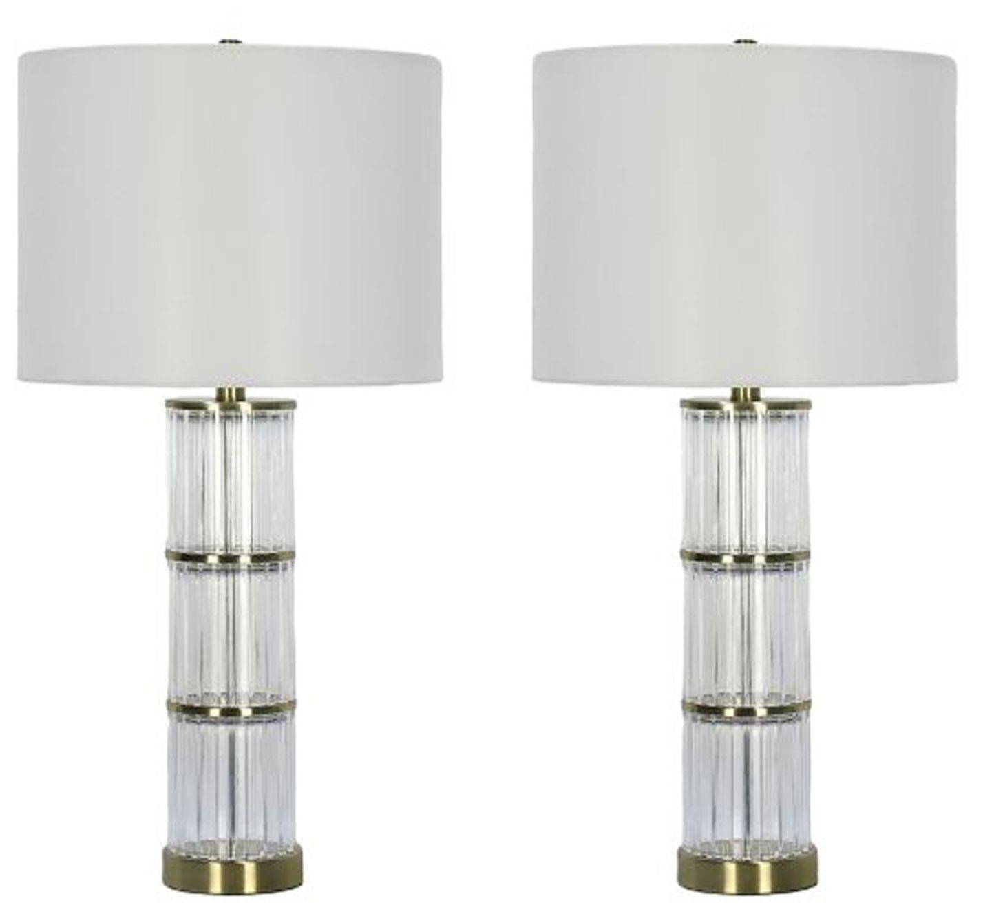 Fangio Lighting's 5215CLR-2PK Pair of 27.25" Glass & Metal Table Lamps