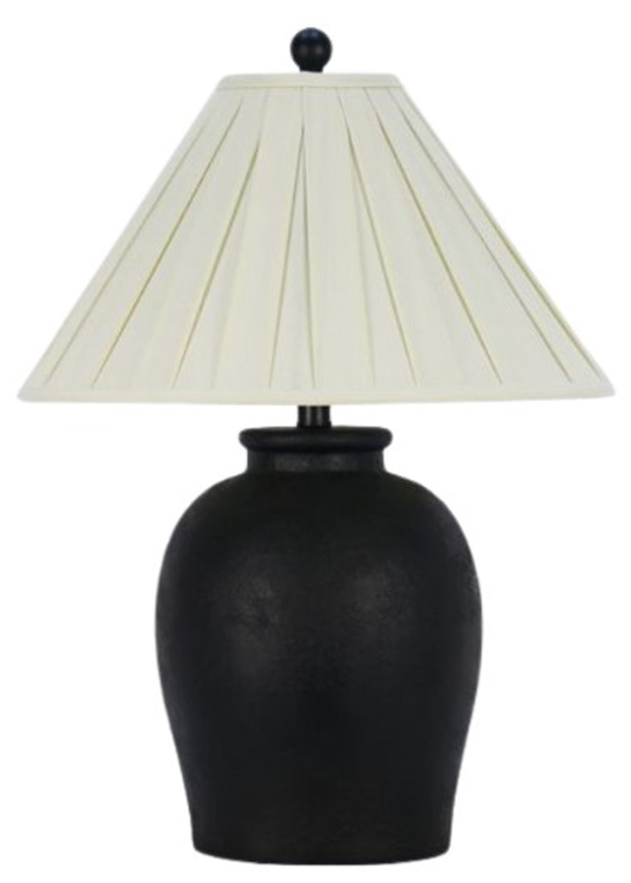 Fangio Lighting's 6325 24in Round Jug Table Lamp in Matte Black