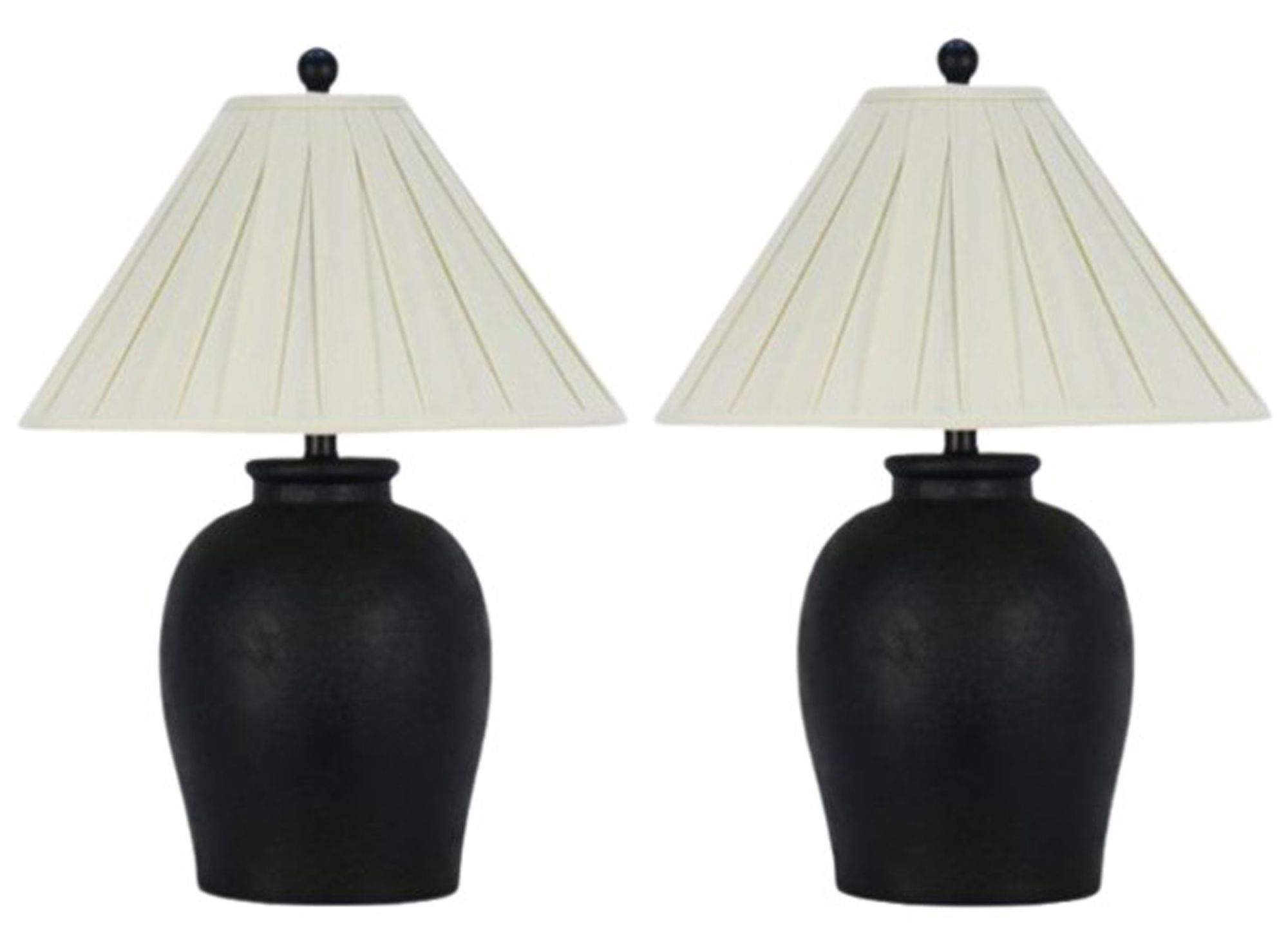 Fangio Lighting's 6325-2PK Pair of 24in Round Jug Table Lamps in Black