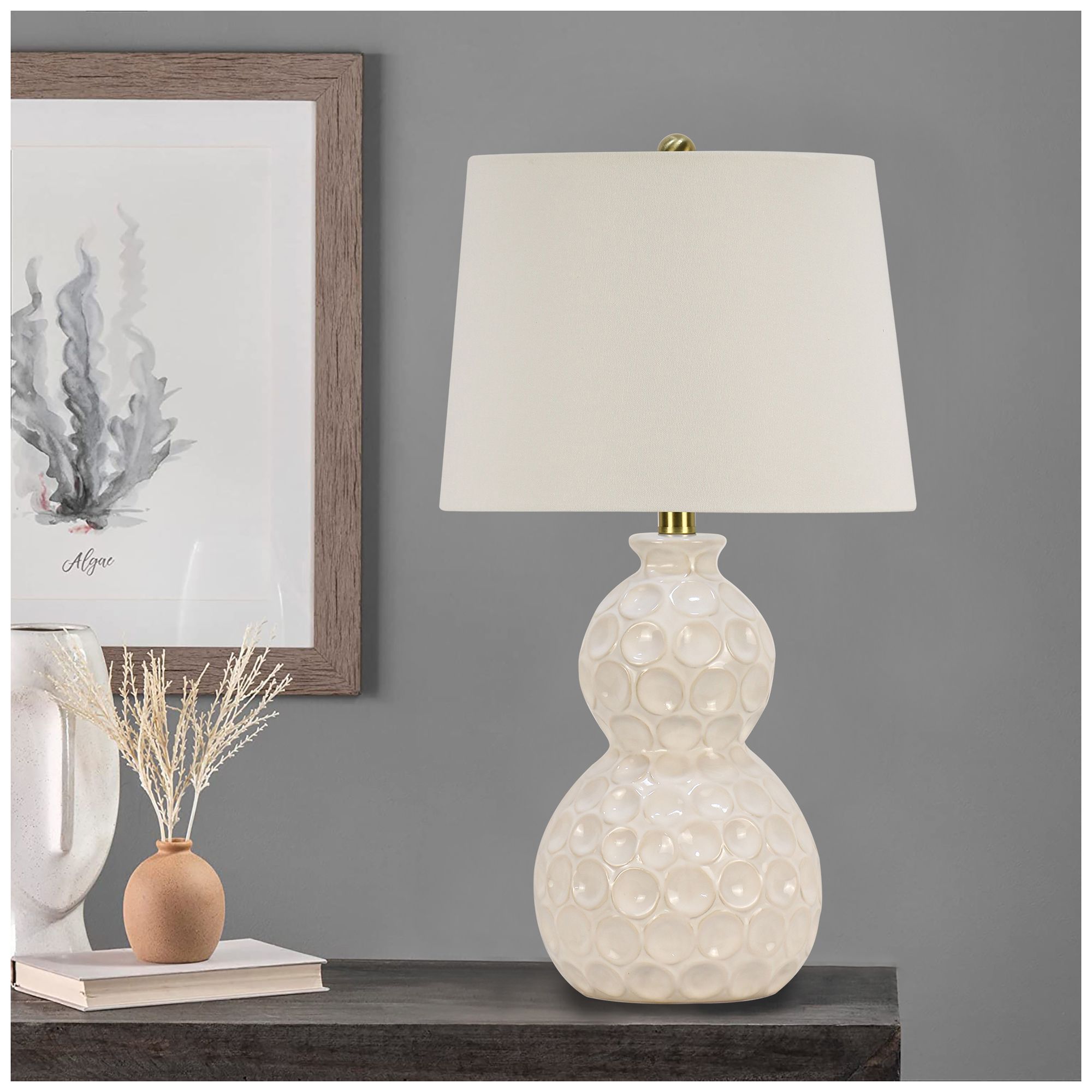 Image 2 Fangio Lighting's #8577REW 23.5in Ceramic Table Lamp in Reactive White more views
