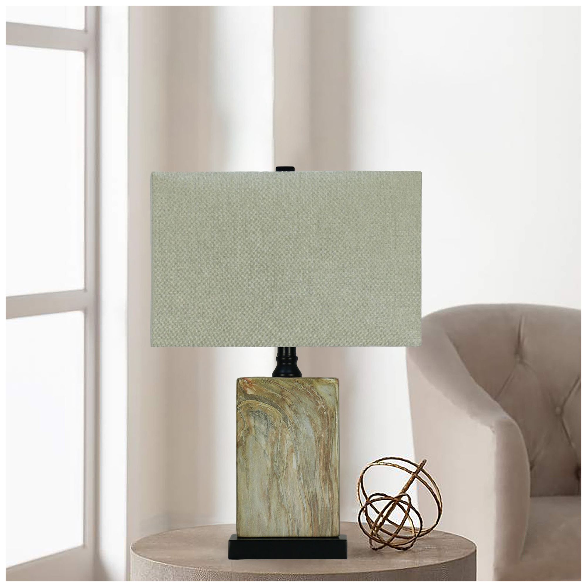 Image 2 Fangio Lighting's #8578BEG-2PK Pair of Table Lamps in Natural Beige more views