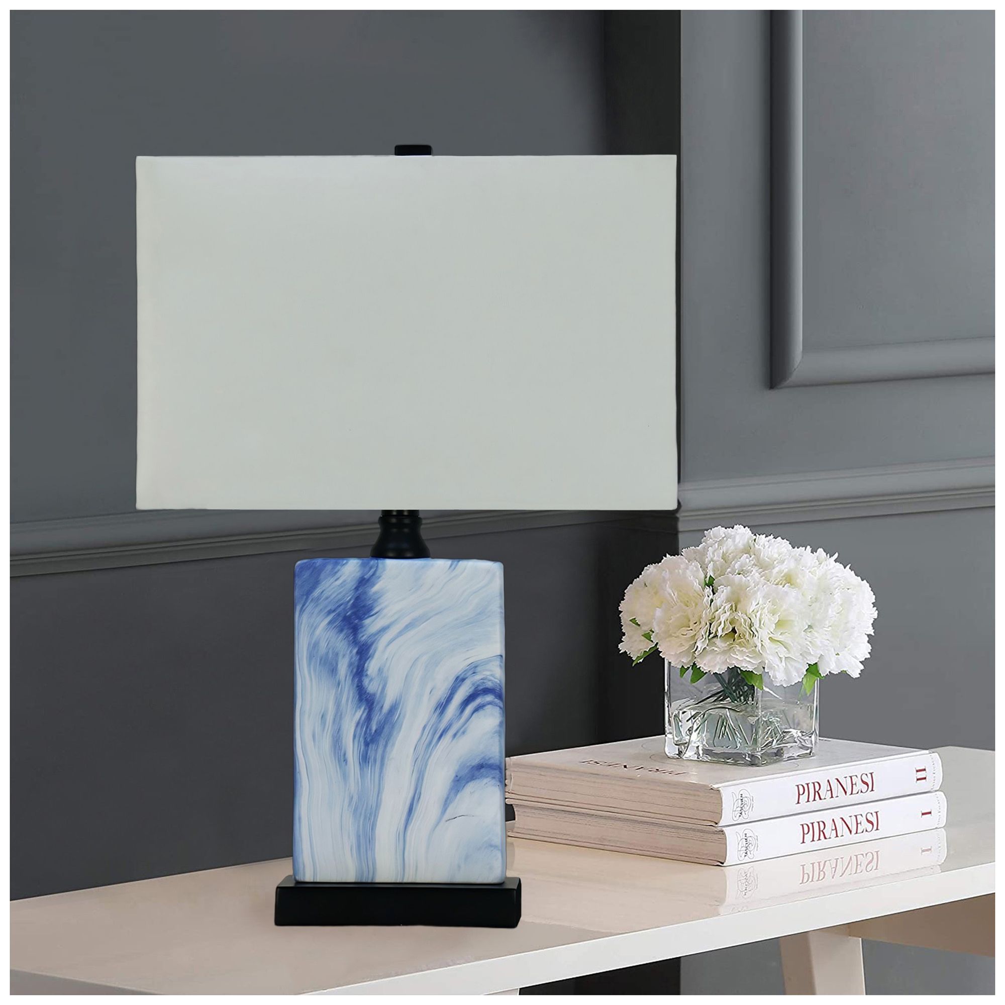 Image 2 Fangio Lighting's #8578BLU-2PK Pair of Table Lamps in Blue Stone more views