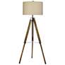2_Fangio Tycho 61" High Coffee Wood and Nickel Metal Tripod Floor Lamp