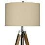 3_Fangio Tycho 61" High Coffee Wood and Nickel Metal Tripod Floor Lamp more views