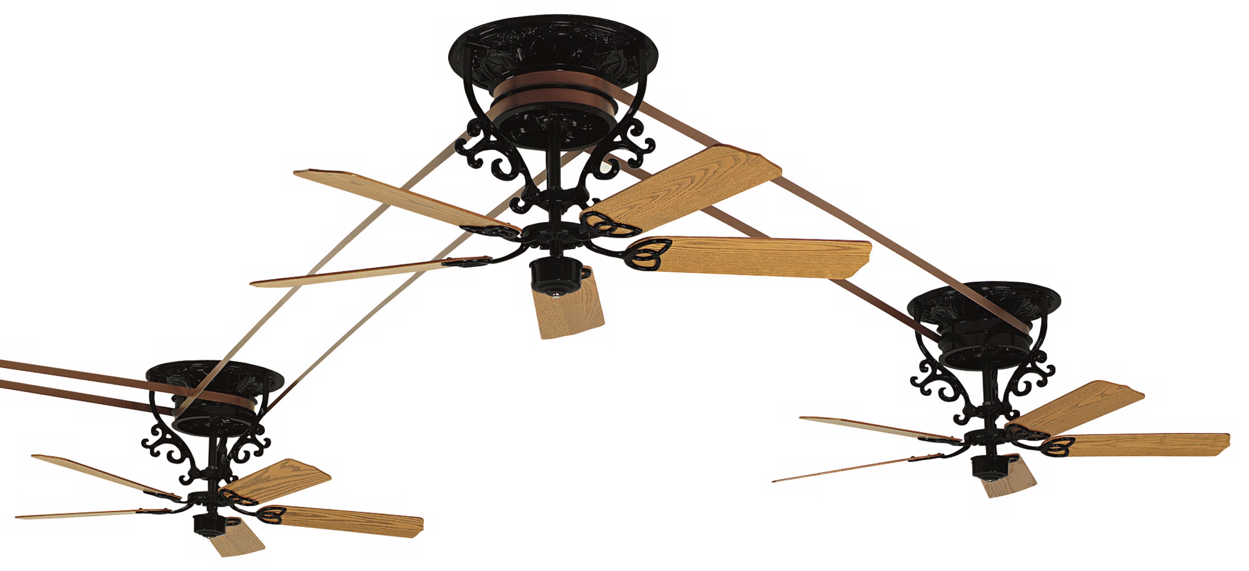 Fanimation Bourbon Street 4-Piece Black Ceiling Fan Set