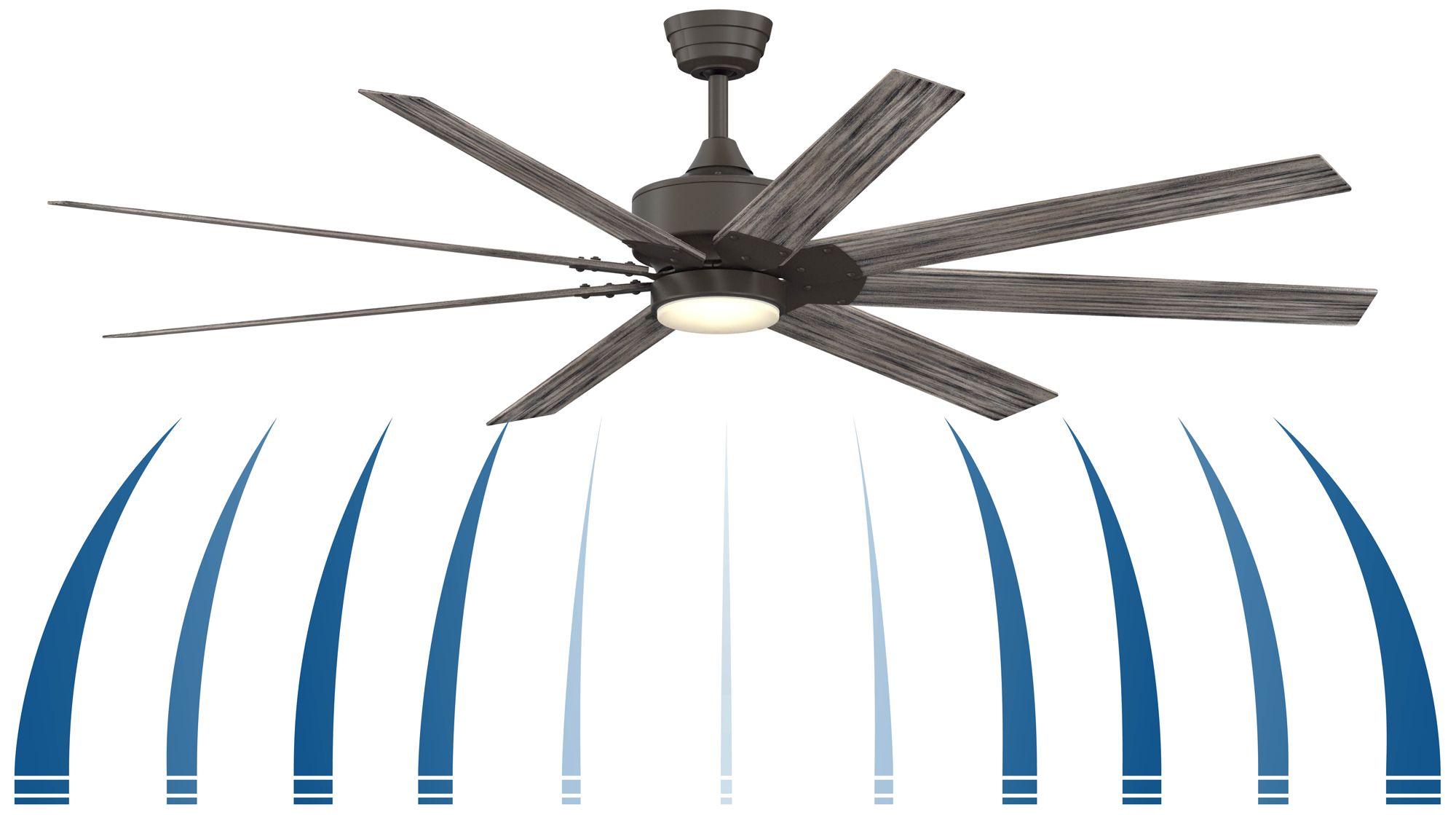 Image 7 Fanimation Levon Custom - 72 inch - GR with WE Blades and LED LK more views