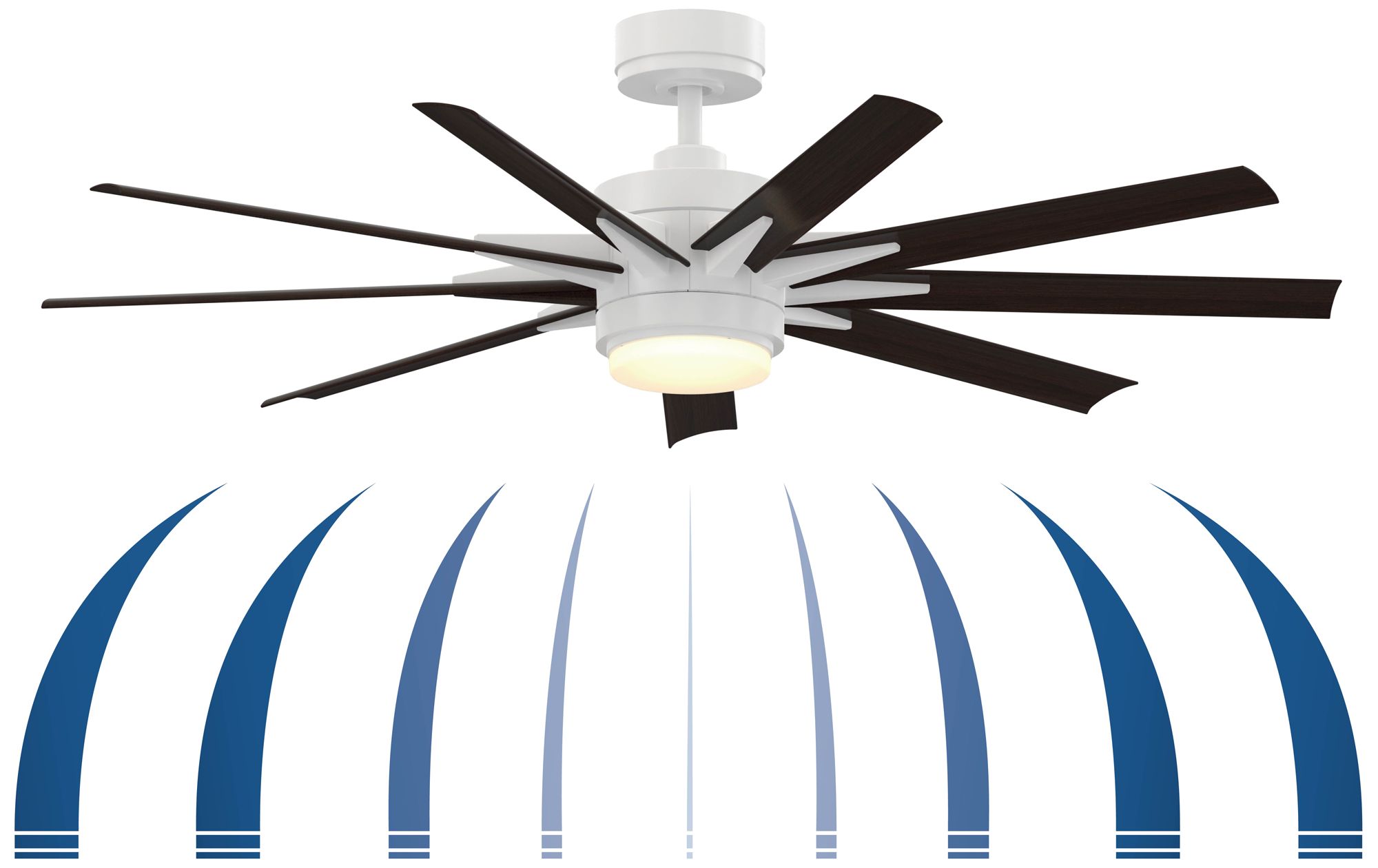 Image 7 Fanimation Odyn Custom - 56 inch - MWW with DWAW Blades and LED LK more views