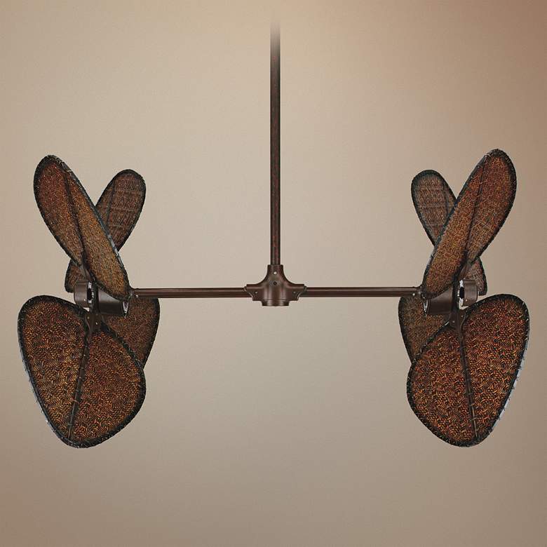 Image 1 Fanimation Palisade Natural Rust Finish Double Ceiling Fan