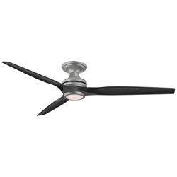 Fanimation Spitfire DC Custom - 64" Flush - GZ w/ BL Blades, Light Kit