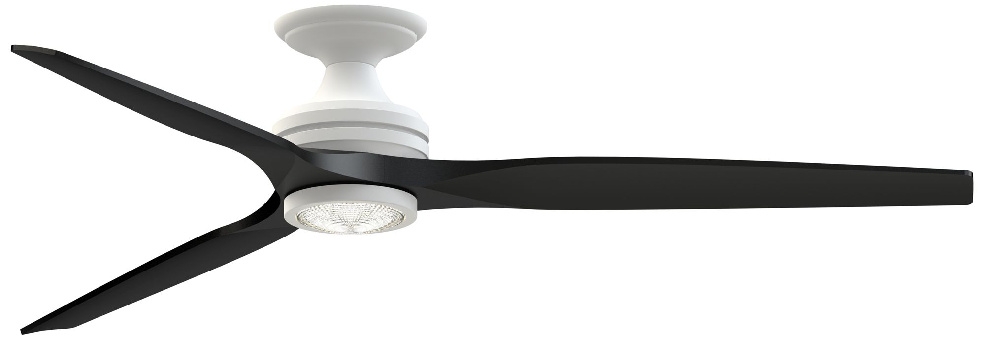 Fanimation Spitfire DC Custom 64" Flush - MW w/ BL Blades &amp; Light