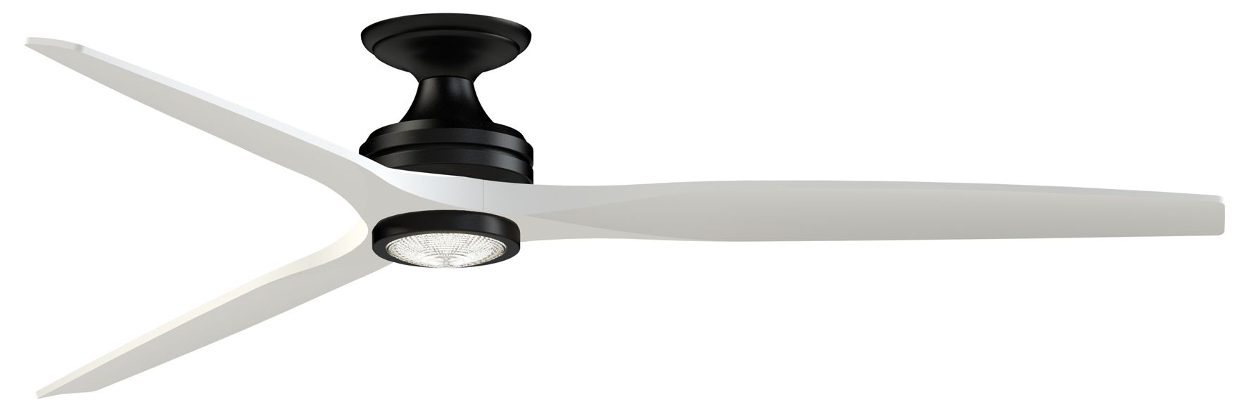 Fanimation Spitfire DC Custom 72" Flush - BL w/ MW Blades & BL LED