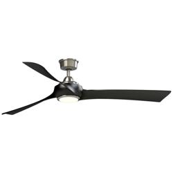 Fanimation Wrap Custom - 64 inch - BN with BL Blades and LED LK