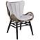 Fanny Outdoor Patio Dining Chair in Dark Eucalyptus Wood and Truffle Rope