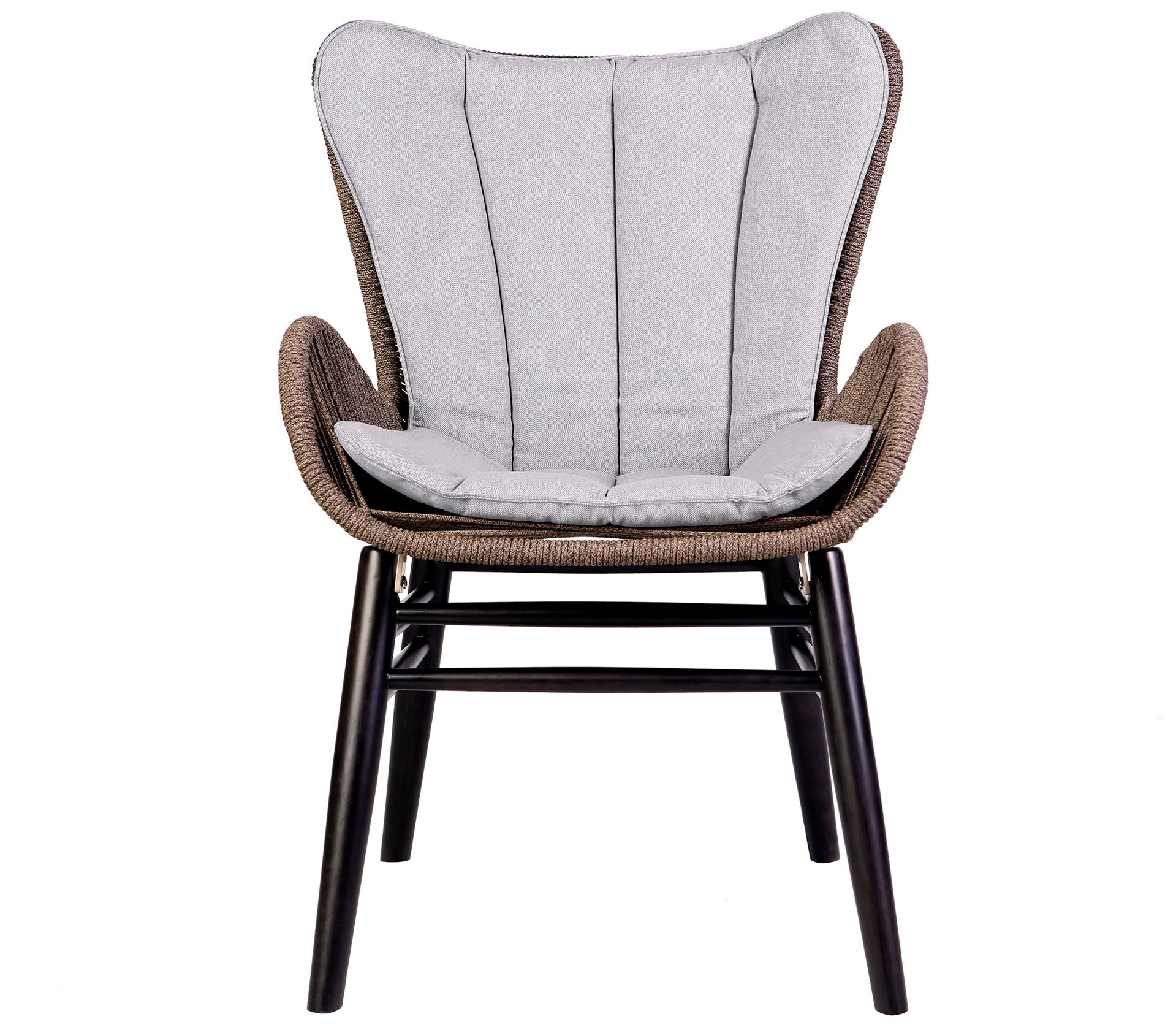 Image 3 Fanny Outdoor Patio Dining Chair in Dark Eucalyptus Wood and Truffle Rope more views
