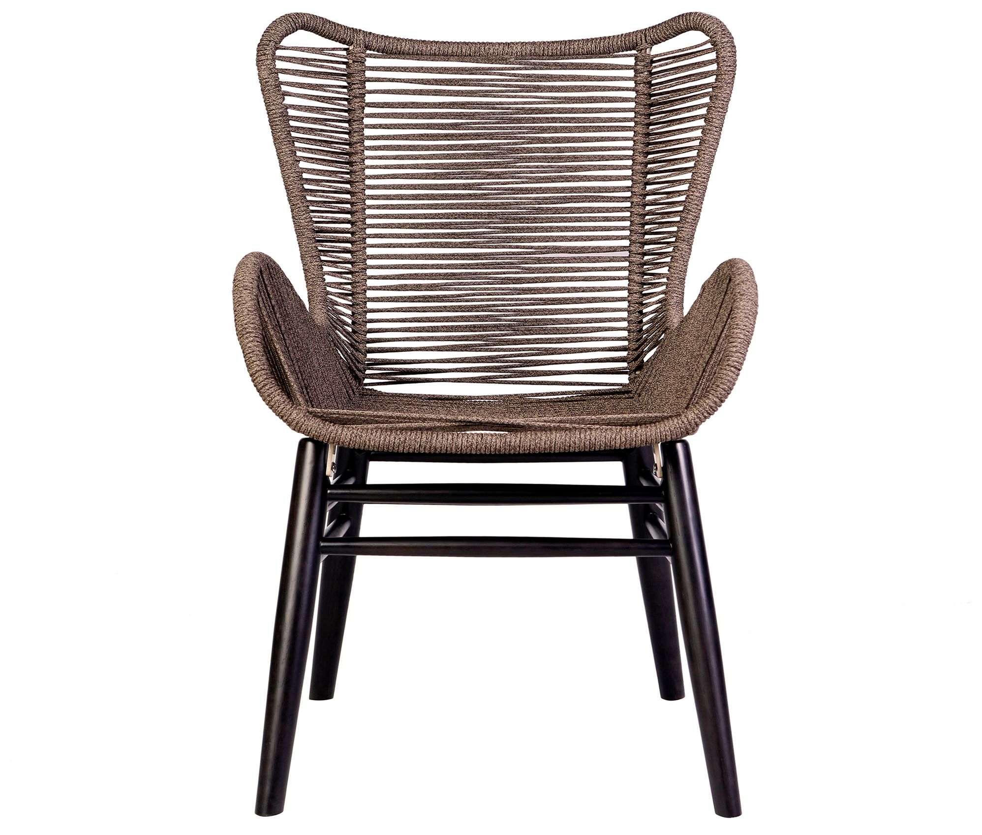 Image 4 Fanny Outdoor Patio Dining Chair in Dark Eucalyptus Wood and Truffle Rope more views