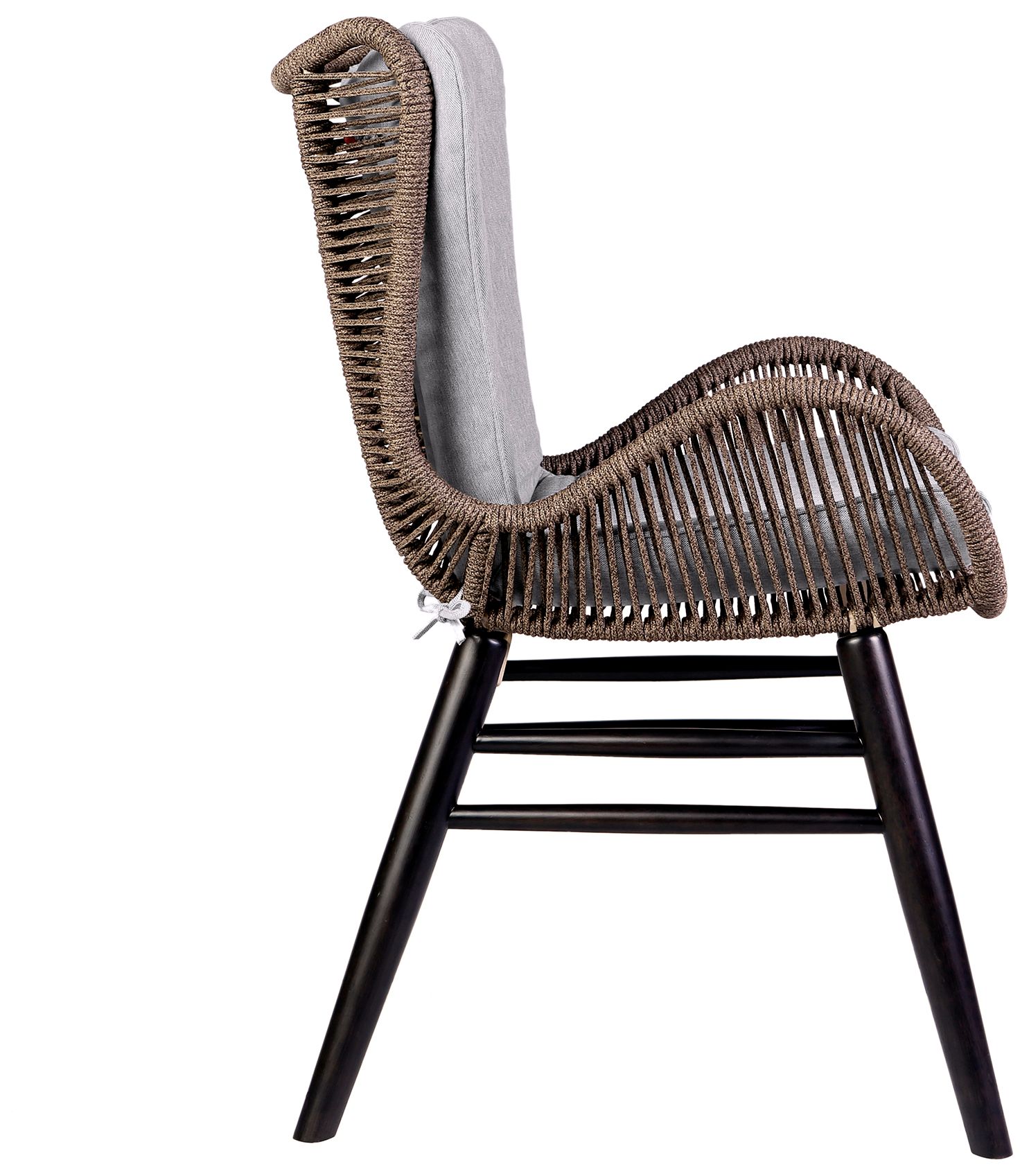 Image 5 Fanny Outdoor Patio Dining Chair in Dark Eucalyptus Wood and Truffle Rope more views