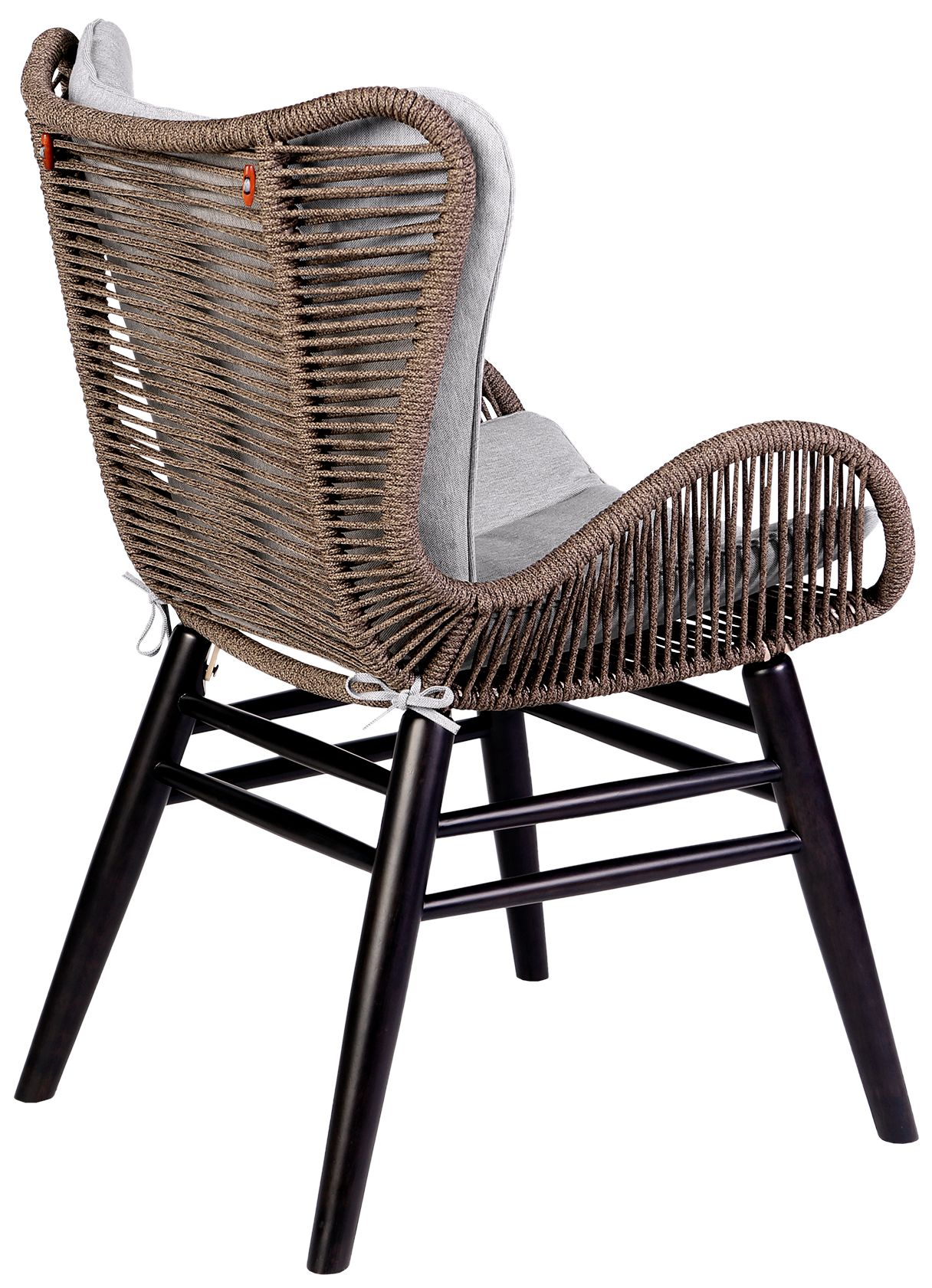 Image 6 Fanny Outdoor Patio Dining Chair in Dark Eucalyptus Wood and Truffle Rope more views