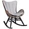 Fanny Outdoor Patio Rocking chair in Dark Eucalyptus Wood and Truffle Rope