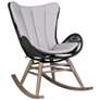 Fanny Outdoor Patio Rocking Chair in Light Eucalyptus Wood and Rope